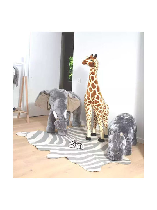 Childhome Zebra Kids Rug Cotton Gri 145x160cm Thickness 4mm