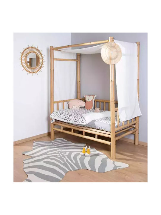Childhome Zebra Kids Rug Cotton Gri 145x160cm Thickness 4mm