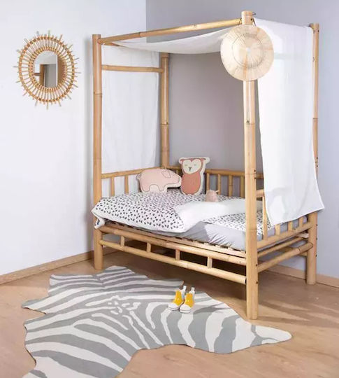 Childhome Zebra Детско килимче Памучно Сив 145x160см Дебелина 4мм