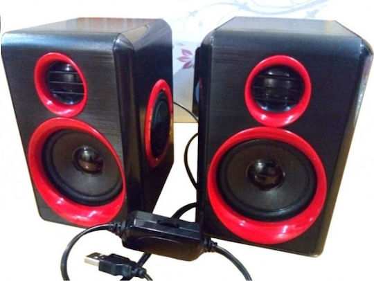 Tele FT-165 Ηχεία Υπολογιστή 2.0 Κόκκινα