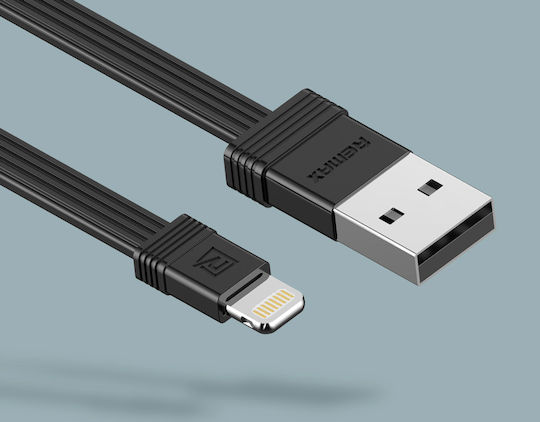 Remax Flat USB to Lightning Cable Μαύρο 1m (Tengy)