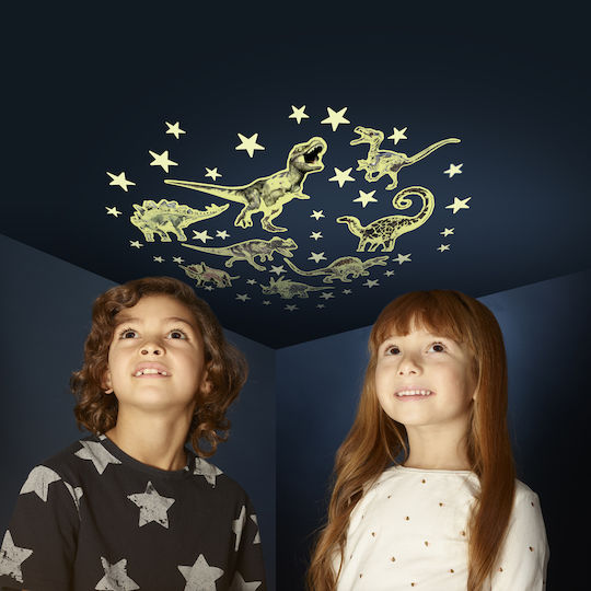 Brainstorm Kids 3D Glow-in-the-Dark Wall Sticker Stars & Dinosaurs