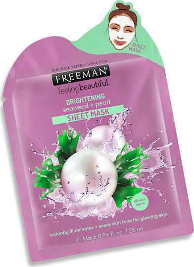 Freeman FeelingBeautiful Seaweed & Pearl Sheet Μάσκα Προσώπου για Λάμψη 25ml