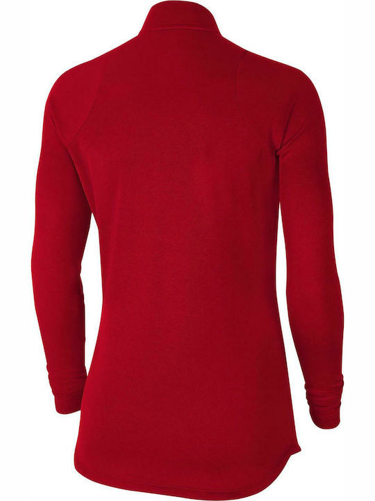 Nike Football Academy Women's Athletic Blouse Long Sleeve with Zipper Red