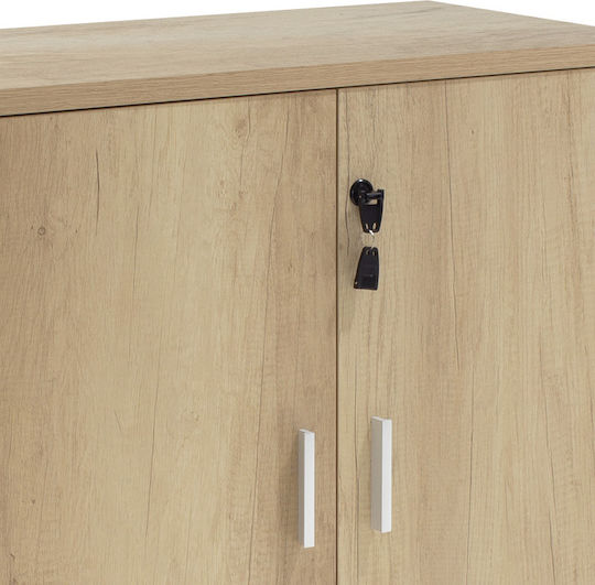 Cabinet De Birou Lotus Din Lemn Cu Încuietoare Nuanță De Lemn / Antracit 80x40x80cm