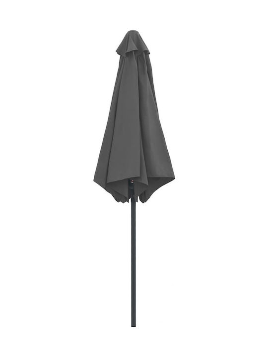 Rundschreiben Aluminium Garten- und Terrassen-Sonnenschirm Grau Φ2.7m