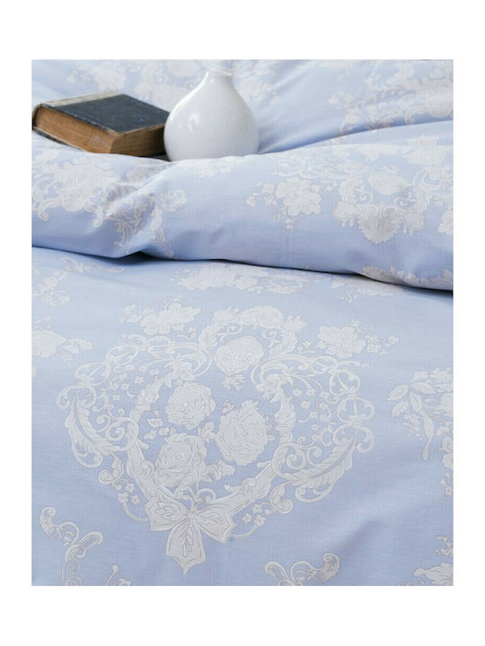 Rythmos Elisabeth Super Double Cotton Duvet Cover Set with Pillowcases 220x250 Σιελ