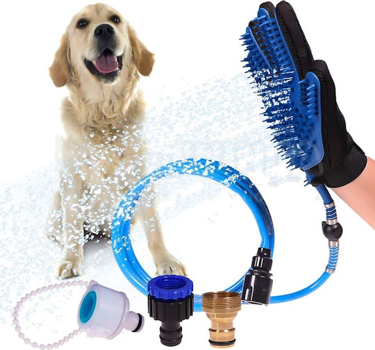 Pet Amigos Handschuh zur Körperreinigung Hund Blau