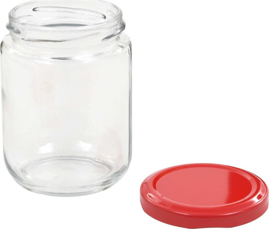 vidaXL Gefäß Glas mit rotem Deckel mit Deckel 230ml (48Stück)