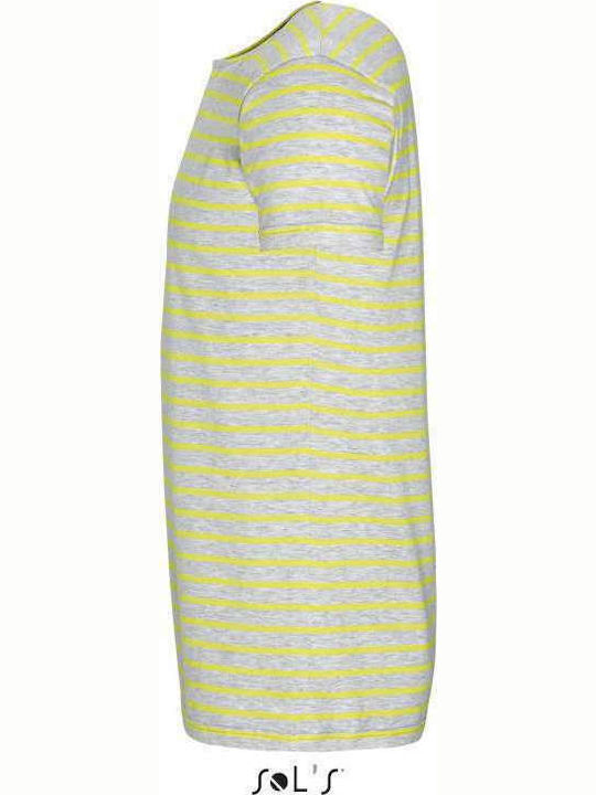 Sol's Miles Ανδρικό Διαφημιστικό T-shirt Κοντομάνικο Ash/Lemon