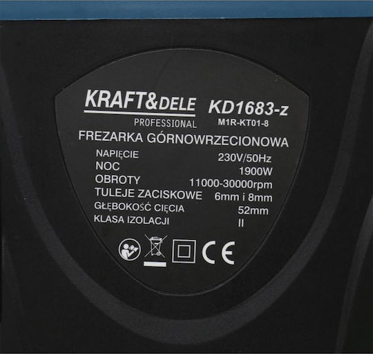 Kraft & Dele Κάθετη Φρέζα 1900W με Ρύθμιση Ταχύτητας
