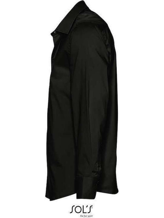 Brighton Long-sleeved Cotton Shirt Black