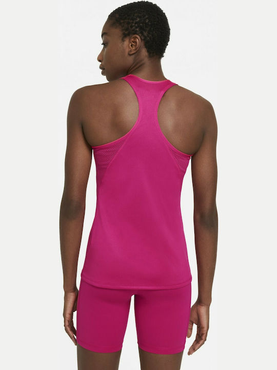 Nike Swoosh Women's Athletic Blouse Sleeveless Fuchsia