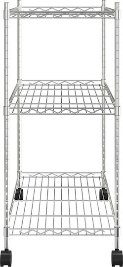 vidaXL vidaXL Lebensmittelregal Metallisch 3 Ebenen Silber 60x35x81cm