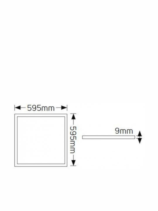 Geyer Avra Square Recessed LED Panel 40W with Warm White Light 60x60cm