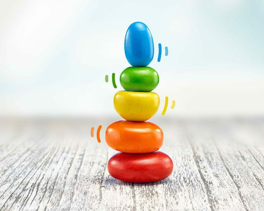 Selecta Stacking Toy Stackable Pebbles made of Wood for 12++ Months
