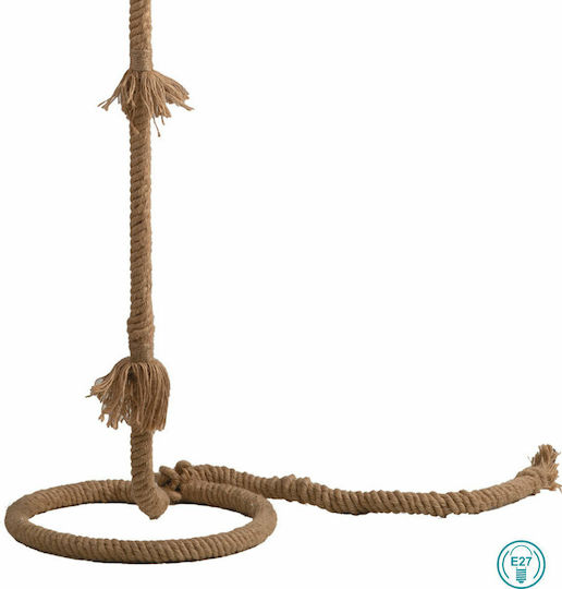Fan Europe Rope Vintage Lampa de podea Î150xL38cm. cu Soclu pentru Bec E27 Maro