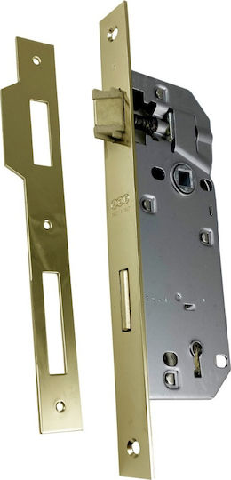 AGB 9714 Recessed Lock Mesoportas with Cylinder and Center 40mm Silver Straight / Square 37364