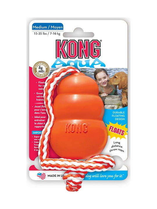 Kong Aqua Παιχνίδι από Καουτσούκ Medium 14εκ. Πορτοκαλί
