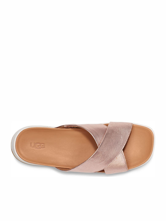 Emily Women's Flat Sandals Flatforms in Gold Color