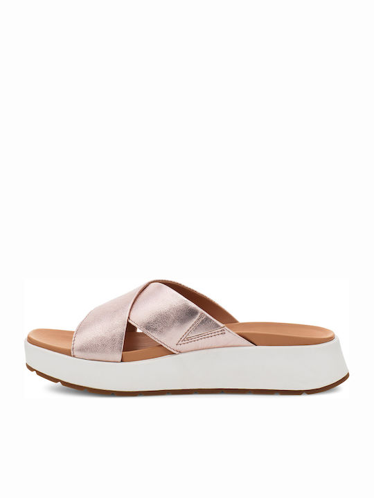 Emily Women's Flat Sandals Flatforms in Gold Color