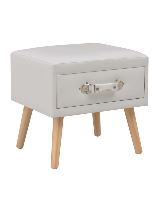 Bedside Tables with Artificial Leather 2pcs White 40x35x40cm