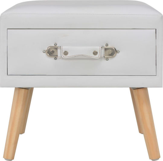 Bedside Tables with Artificial Leather 2pcs White 40x35x40cm