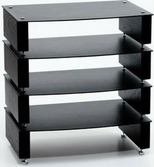 Custom Design Milan 6 Mobilier Hi-Fi Sticlă neagră/neagră 57x58.5x40cm