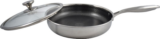 Chios Hellas Pan Made of Stainless Steel with Lid with Non-Stick Coating 28cm
