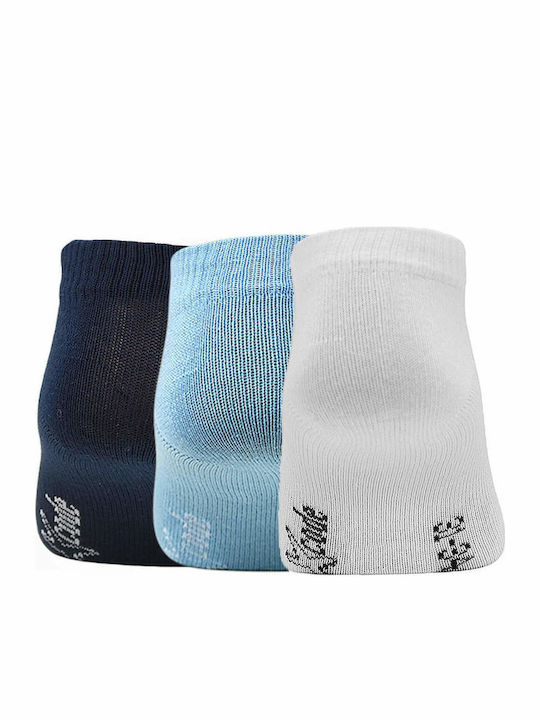 Xcode Athletic Kids' Ankle Socks Blue/Purple/White 3 Pairs