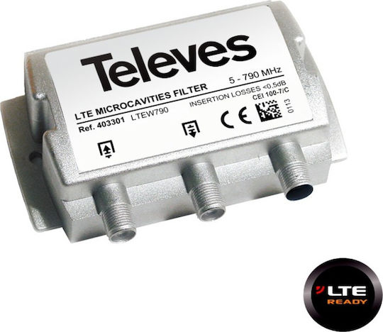 Televes VHR Micro-Cavities LTE/4G 5-790 MHz Φίλτρο Δορυφορικής 403301