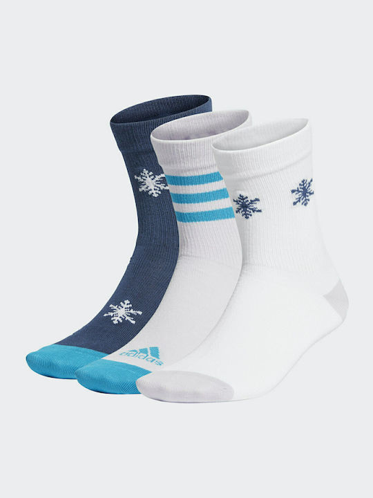 Adidas Αθλητικές Παιδικές Κάλτσες Μακριές Μπλε 3 Ζευγάρια