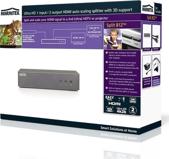 Marmitek 812 UHD 1 Eingang/2 Ausgänge HDMI Splitter