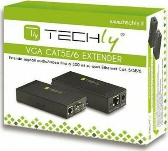 Techly EX-DL344 VGA/Audio Extender 300m Cat5/5e/6