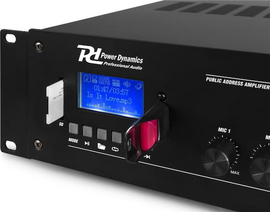 Power Dynamics PRM360 Προενισχυτής Εγκαταστάσεων 6.0 Καναλιών 360W/8Ω με 4 Ζώνες 360W/100V και Συνδέσεις USB/Bluetooth 952.156