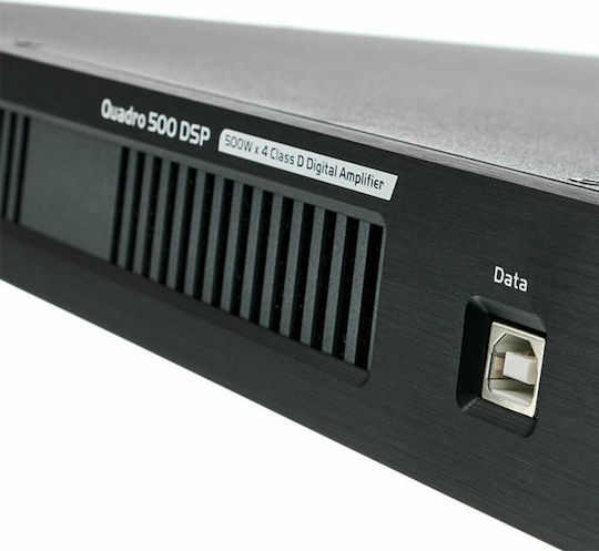 Quadro 500 DSP Усилвател на мощност Усилвател на PA 4 канала 500W/4Ω 250W/8Ω в Черен цвят