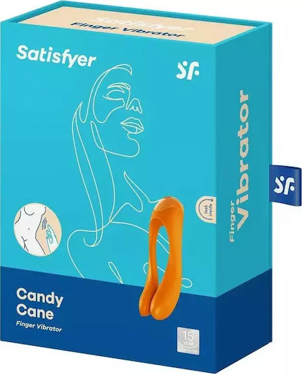 Satisfyer Candy Cane Finger Vibrator Mini Δονητής Δακτύλου 12cm Πορτοκαλί