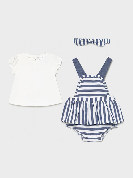 Mayoral Baby Bodysuit Set Short-Sleeved with Skirt Blue