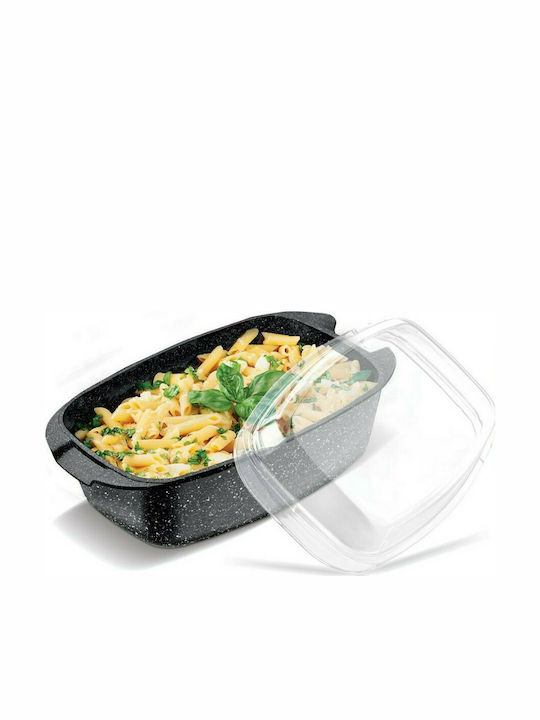 Lamart Rock Dutch Oven Rectangle of Aluminum with Glass Cover 39x21cm 1pcs