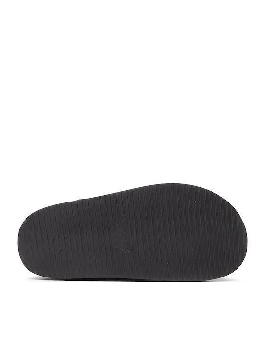 Orson Leder Flache Sandalen für Damen Flatforms in Schwarz Farbe