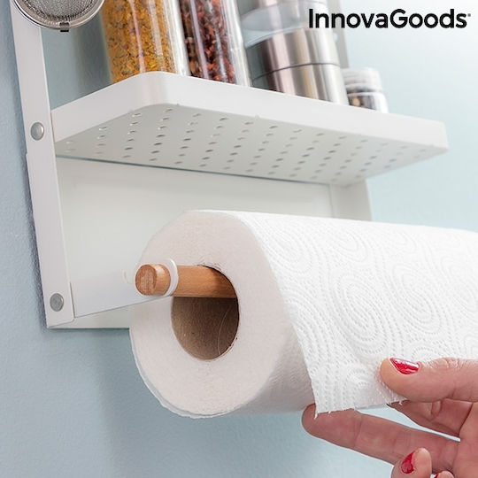 InnovaGoods Magorac Държач за Хартиени Кърпички Стенен Металик Бяла 27x2x7.5cm V0103239