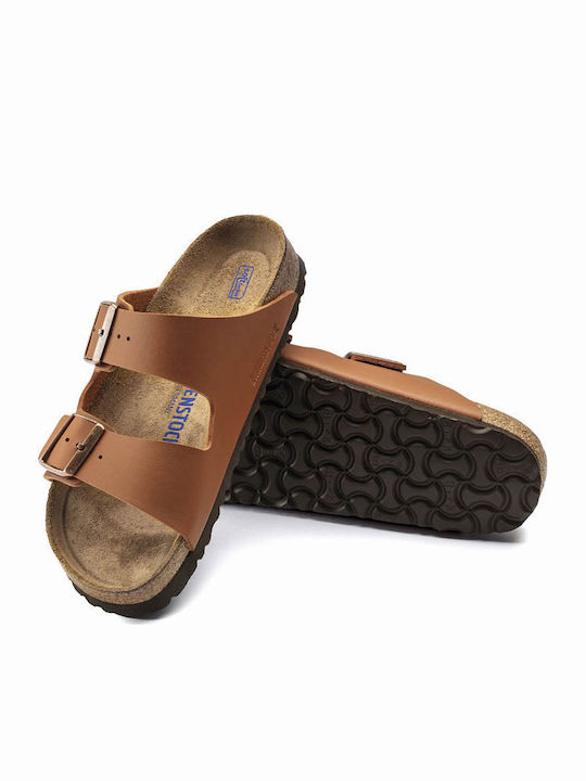 Arizona Soft Footbed Birko-Flor Leder Herrensandalen in Braun Farbe Schmal Passform