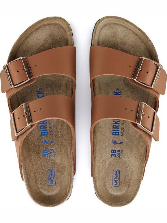 Arizona Soft Footbed Birko-Flor Leder Herrensandalen in Braun Farbe Schmal Passform