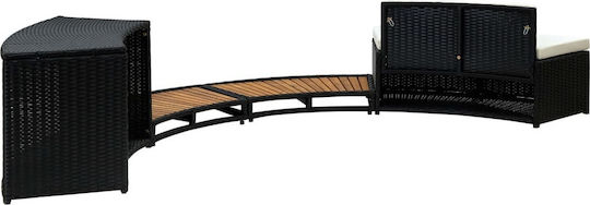 vidaXL Poolzubehör Schwarzer Spa / Whirlpool-Rahmen 56x289x124cm Schwarz