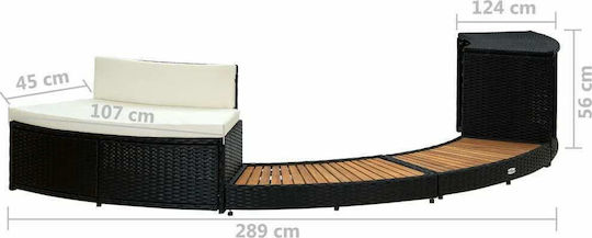 vidaXL Poolzubehör Schwarzer Spa / Whirlpool-Rahmen 56x289x124cm Schwarz