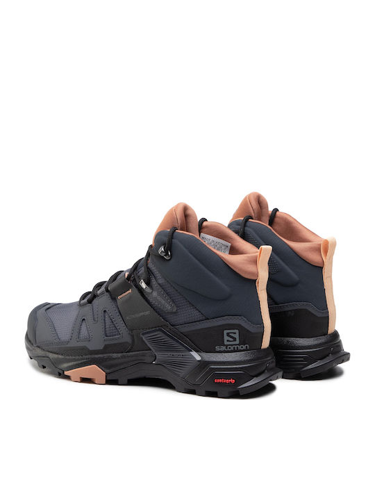 Salomon X Ultra 4 Mid GTX Women's Hiking Waterproof Boots with Gore-Tex Membrane Ebony / Mocha Mousse / Almond Creame