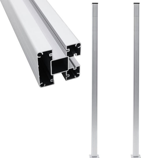 vidaXL Zaunpfahl für den Garten aus Aluminium 7x7x185cm 2Stück Silver