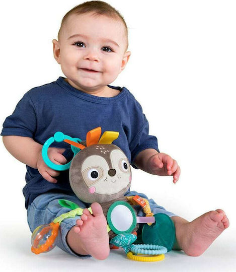 Bright Starts Pendant Toy for Car with Teether and Mirror Playful Pals Sloth 12274