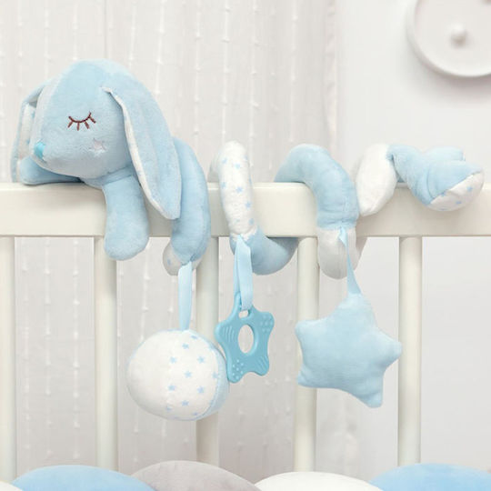 Kiokids Spiral Toy for Crib and Stroller with Teether Bunny Boy for 3++ Months