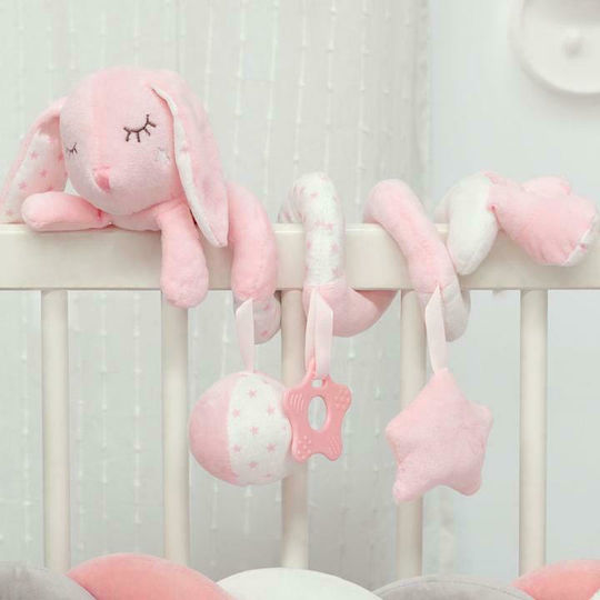 Kiokids Spiral Toy for Crib and Stroller with Teether Bunny for 3++ Months